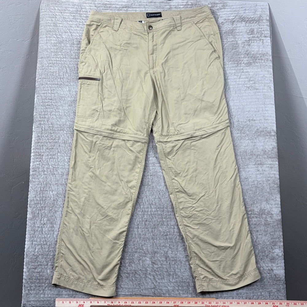 SCOTT VEST Khaki Zip Off Convertible Cargo Pants‎ Men W40 L34 Outdoor Hiking